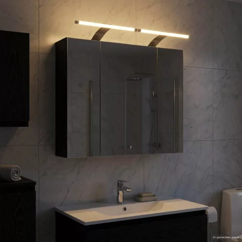  Fürdőszobai tükörszekrény Fekete tölgy 60 x 14,5 x 50 cm