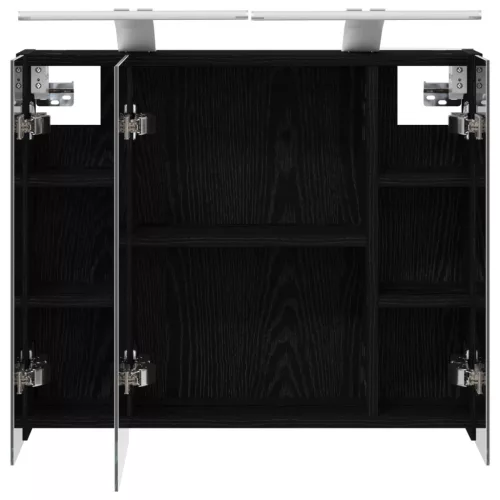  Fürdőszobai tükörszekrény Fekete tölgy 60 x 14,5 x 50 cm