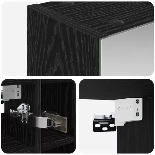  Fürdőszobai tükörszekrény Fekete tölgy 60 x 14,5 x 50 cm