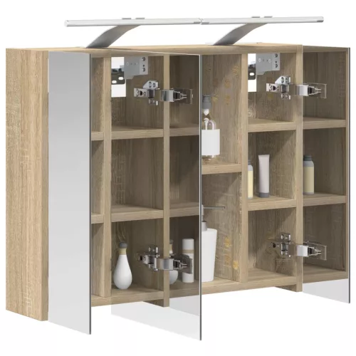  Fürdőszobai tükörszekrény Sonoma tölgy 60 x 14,5 x 50 cm