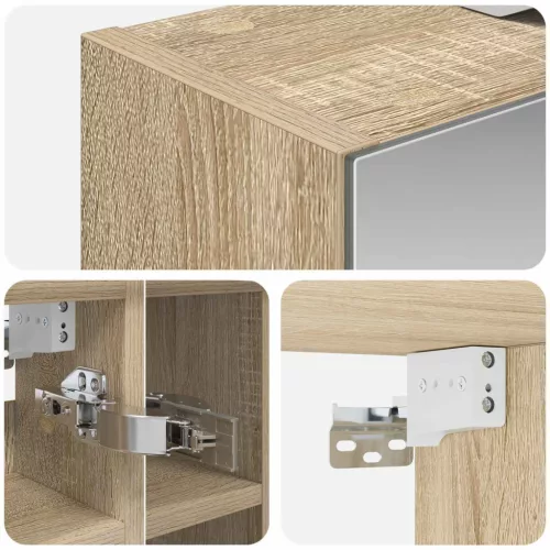  Fürdőszobai tükörszekrény Sonoma tölgy 60 x 14,5 x 50 cm