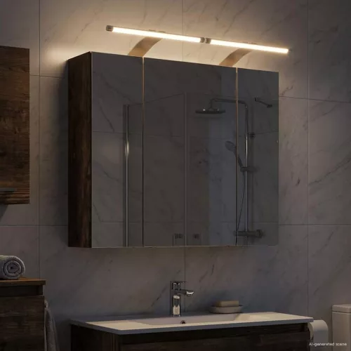  Fürdőszobai tükörszekrény Füstölt tölgy 60 x 14,5 x 50 cm