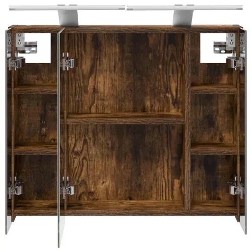  Fürdőszobai tükörszekrény Füstölt tölgy 60 x 14,5 x 50 cm