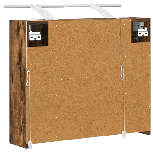  Fürdőszobai tükörszekrény Füstölt tölgy 60 x 14,5 x 50 cm