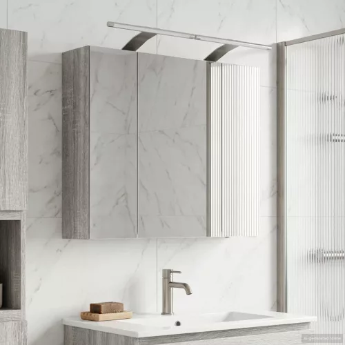  Fürdőszobai tükörszekrény Szürke Sonoma 60 x 14,5 x 50 cm