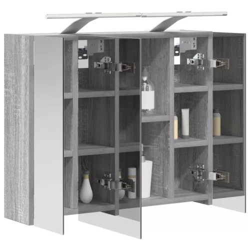  Fürdőszobai tükörszekrény Szürke Sonoma 60 x 14,5 x 50 cm