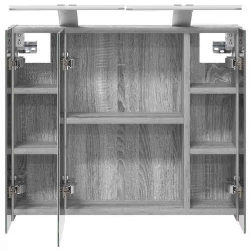  Fürdőszobai tükörszekrény Szürke Sonoma 60 x 14,5 x 50 cm