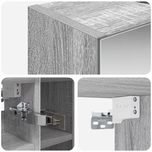  Fürdőszobai tükörszekrény Szürke Sonoma 60 x 14,5 x 50 cm