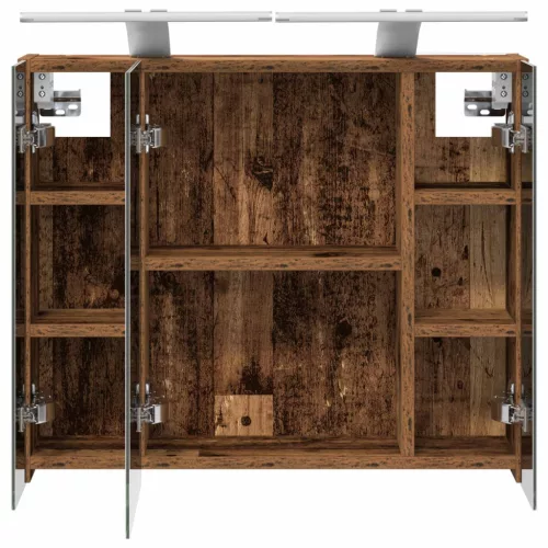  Fürdőszobai tükörszekrény Öreg fa 60 x 14,5 x 50 cm Faanyag