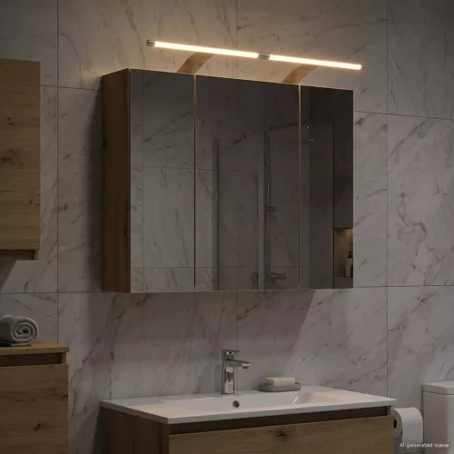  Fürdőszobai tükörszekrény Művészi tölgy 60 x 14,5 x 50 cm