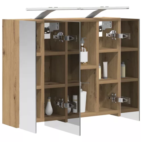  Fürdőszobai tükörszekrény Művészi tölgy 60 x 14,5 x 50 cm