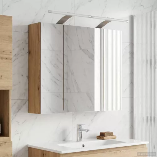  Fürdőszobai tükörszekrény Művészi tölgy 60 x 14,5 x 50 cm