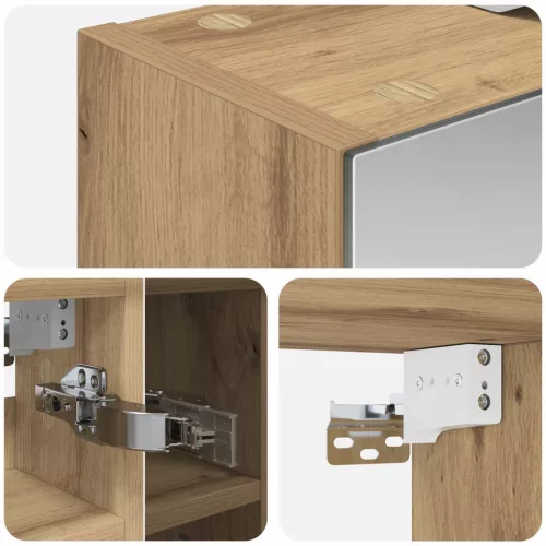  Fürdőszobai tükörszekrény Művészi tölgy 60 x 14,5 x 50 cm