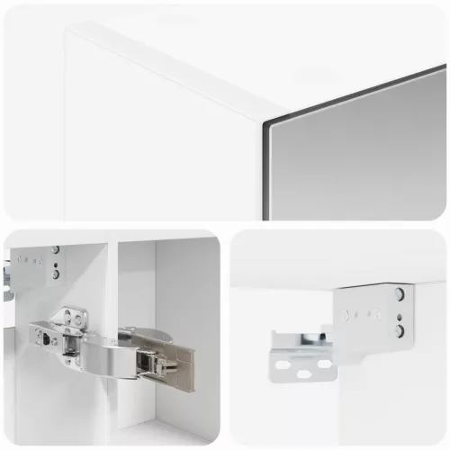  Fürdőszobai tükörszekrény Fehér 70 x 14,5 x 70 cm Faanyag