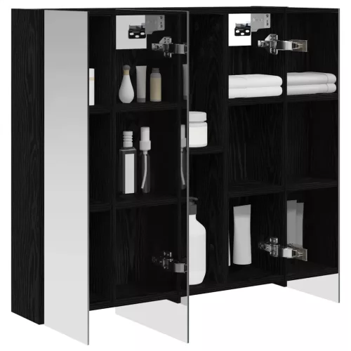  Fürdőszobai tükörszekrény Fekete tölgy 70 x 14,5 x 70 cm