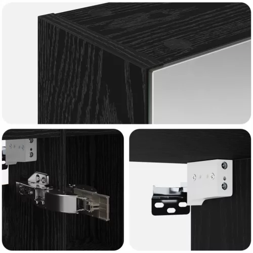  Fürdőszobai tükörszekrény Fekete tölgy 70 x 14,5 x 70 cm