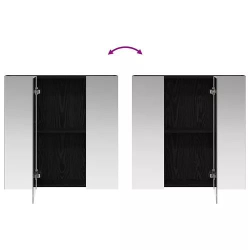  Fürdőszobai tükörszekrény Fekete tölgy 70 x 14,5 x 70 cm