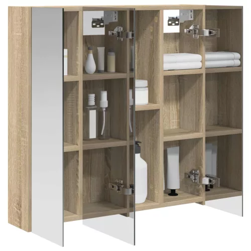  Fürdőszobai tükörszekrény Sonoma tölgy 70 x 14,5 x 70 cm