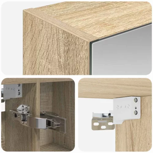  Fürdőszobai tükörszekrény Sonoma tölgy 70 x 14,5 x 70 cm