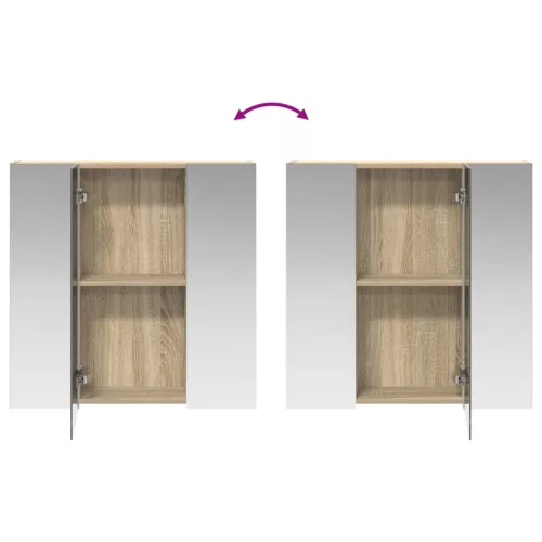  Fürdőszobai tükörszekrény Sonoma tölgy 70 x 14,5 x 70 cm