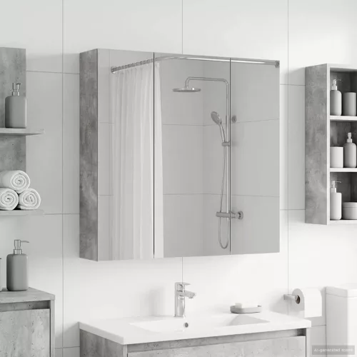  Fürdőszobai tükörszekrény Beton Szürke 70 x 14,5 x 70 cm