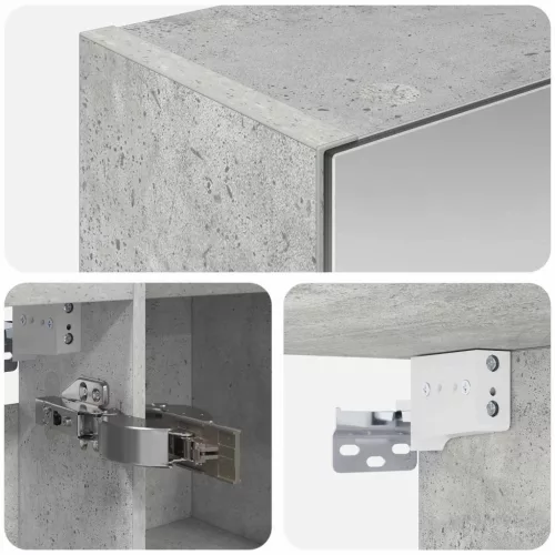  Fürdőszobai tükörszekrény Beton Szürke 70 x 14,5 x 70 cm