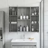  Fürdőszobai tükörszekrény Szürke Sonoma 70 x 14,5 x 70 cm