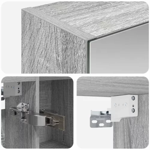  Fürdőszobai tükörszekrény Szürke Sonoma 70 x 14,5 x 70 cm