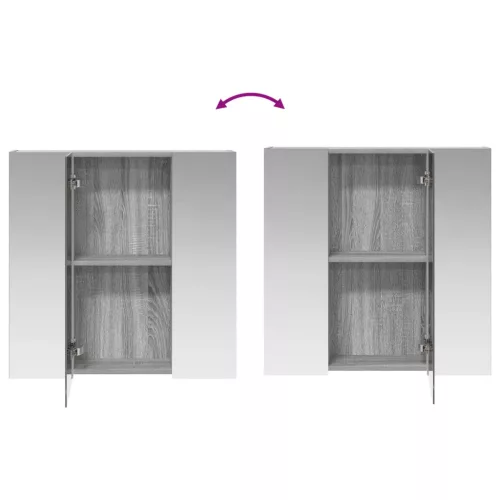  Fürdőszobai tükörszekrény Szürke Sonoma 70 x 14,5 x 70 cm