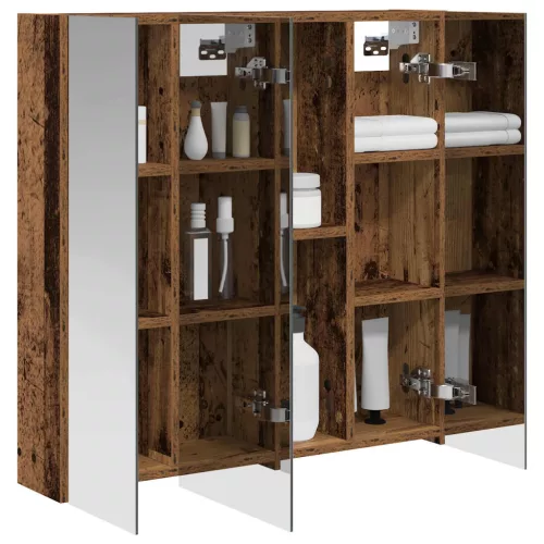  Fürdőszobai tükörszekrény Öreg fa 70 x 14,5 x 70 cm Faanyag