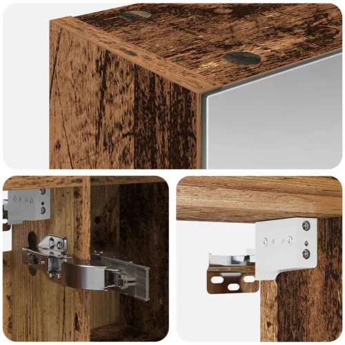  Fürdőszobai tükörszekrény Öreg fa 70 x 14,5 x 70 cm Faanyag