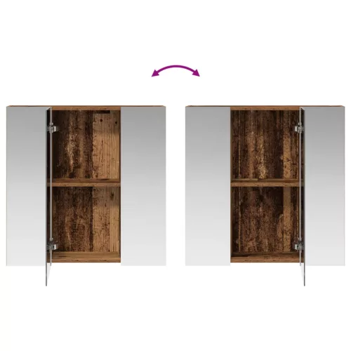  Fürdőszobai tükörszekrény Öreg fa 70 x 14,5 x 70 cm Faanyag