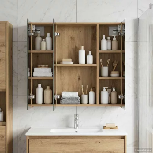  Fürdőszobai tükörszekrény Művészi tölgy 70 x 14,5 x 70 cm