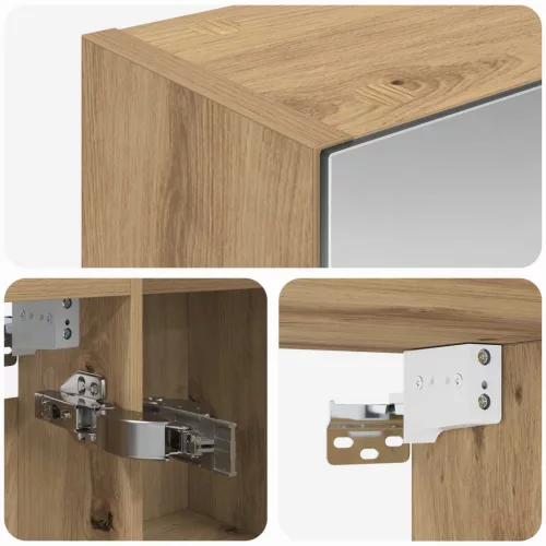  Fürdőszobai tükörszekrény Művészi tölgy 70 x 14,5 x 70 cm