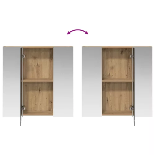  Fürdőszobai tükörszekrény Művészi tölgy 70 x 14,5 x 70 cm