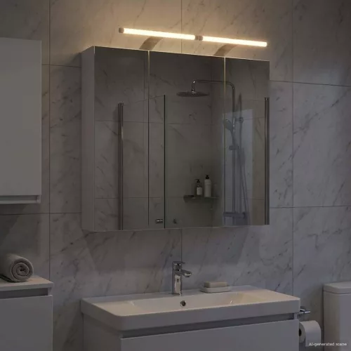  Fürdőszobai tükörszekrény Fehér 70 x 14,5 x 70 cm Faanyag