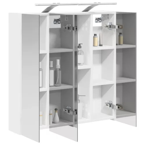  Fürdőszobai tükörszekrény Fehér 70 x 14,5 x 70 cm Faanyag