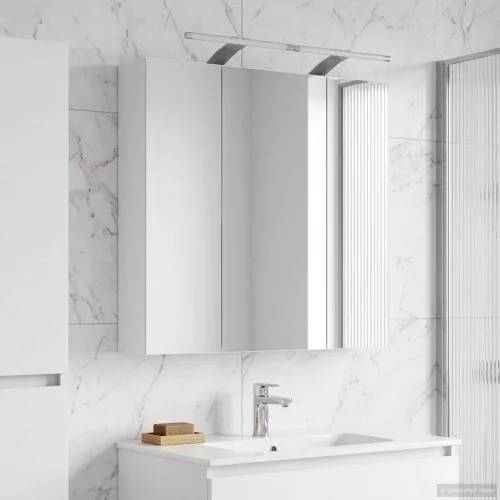  Fürdőszobai tükörszekrény Fehér 70 x 14,5 x 70 cm Faanyag