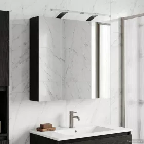    Fürdőszobai tükörszekrény Fekete tölgy 70 x 14,5 x 70 cm