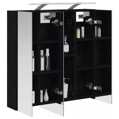  Fürdőszobai tükörszekrény Fekete tölgy 70 x 14,5 x 70 cm