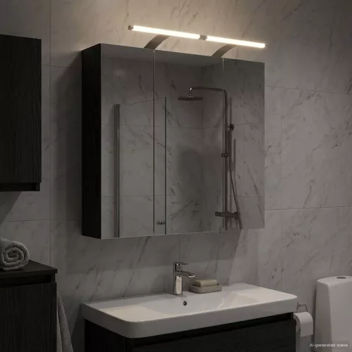  Fürdőszobai tükörszekrény Fekete tölgy 70 x 14,5 x 70 cm