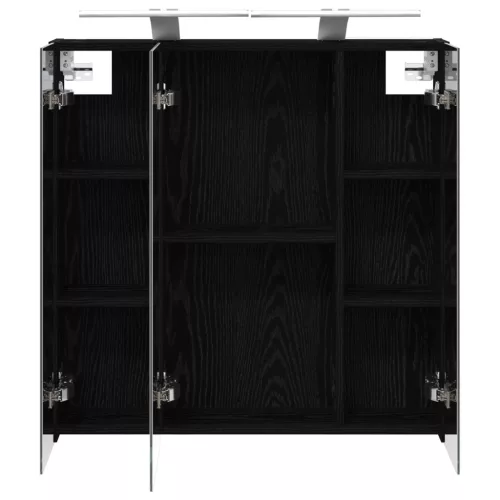  Fürdőszobai tükörszekrény Fekete tölgy 70 x 14,5 x 70 cm