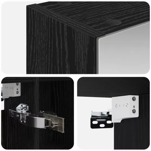  Fürdőszobai tükörszekrény Fekete tölgy 70 x 14,5 x 70 cm