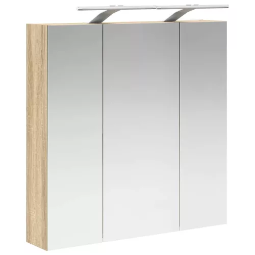  Fürdőszobai tükörszekrény Sonoma tölgy 70 x 14,5 x 70 cm