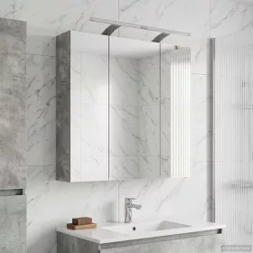    Fürdőszobai tükörszekrény Beton Szürke 70 x 14,5 x 70 cm