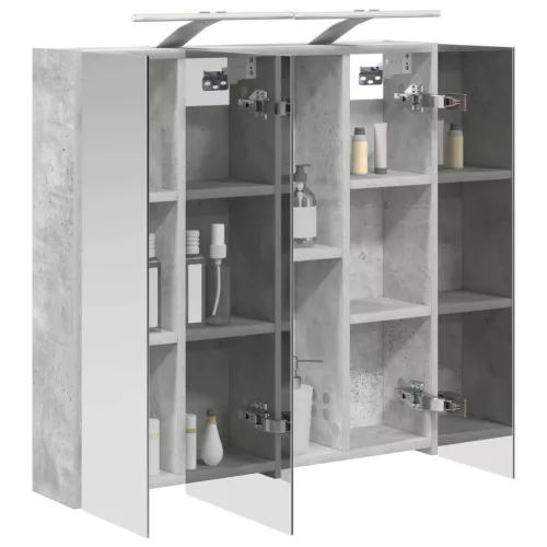  Fürdőszobai tükörszekrény Beton Szürke 70 x 14,5 x 70 cm