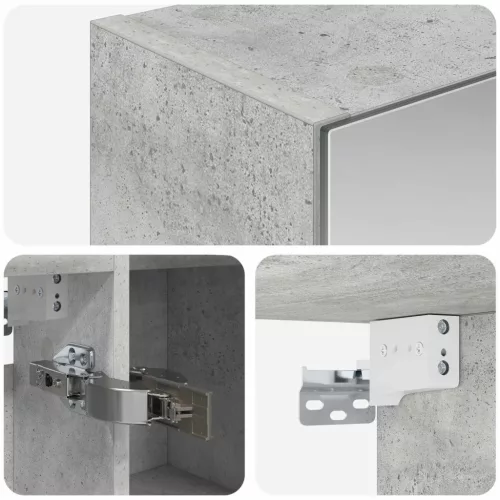  Fürdőszobai tükörszekrény Beton Szürke 70 x 14,5 x 70 cm