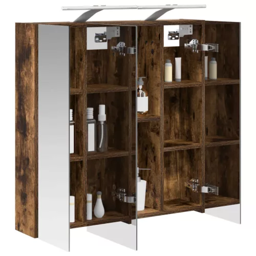  Fürdőszobai tükörszekrény Füstölt tölgy 70 x 14,5 x 70 cm