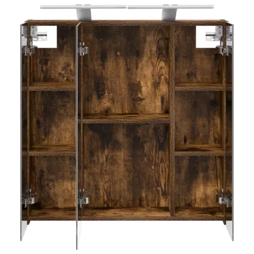  Fürdőszobai tükörszekrény Füstölt tölgy 70 x 14,5 x 70 cm