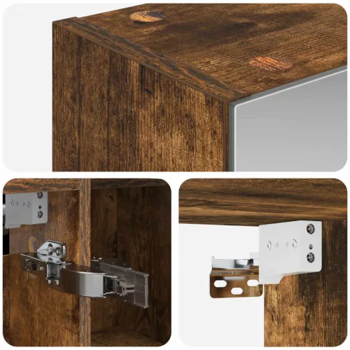  Fürdőszobai tükörszekrény Füstölt tölgy 70 x 14,5 x 70 cm